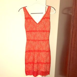 red lace Bebe dress